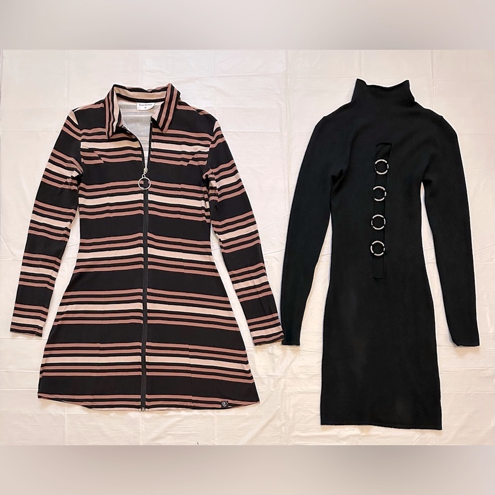 Fearless Illustration Strike Out Polo Dress& Plotting Moves Cutout Sweater Dress